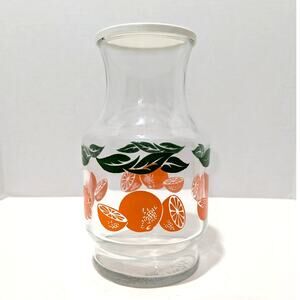 Vtg Anchor Hocking Glass Orange Blossom Juice Carafe w Lid Jar Jug Pitcher